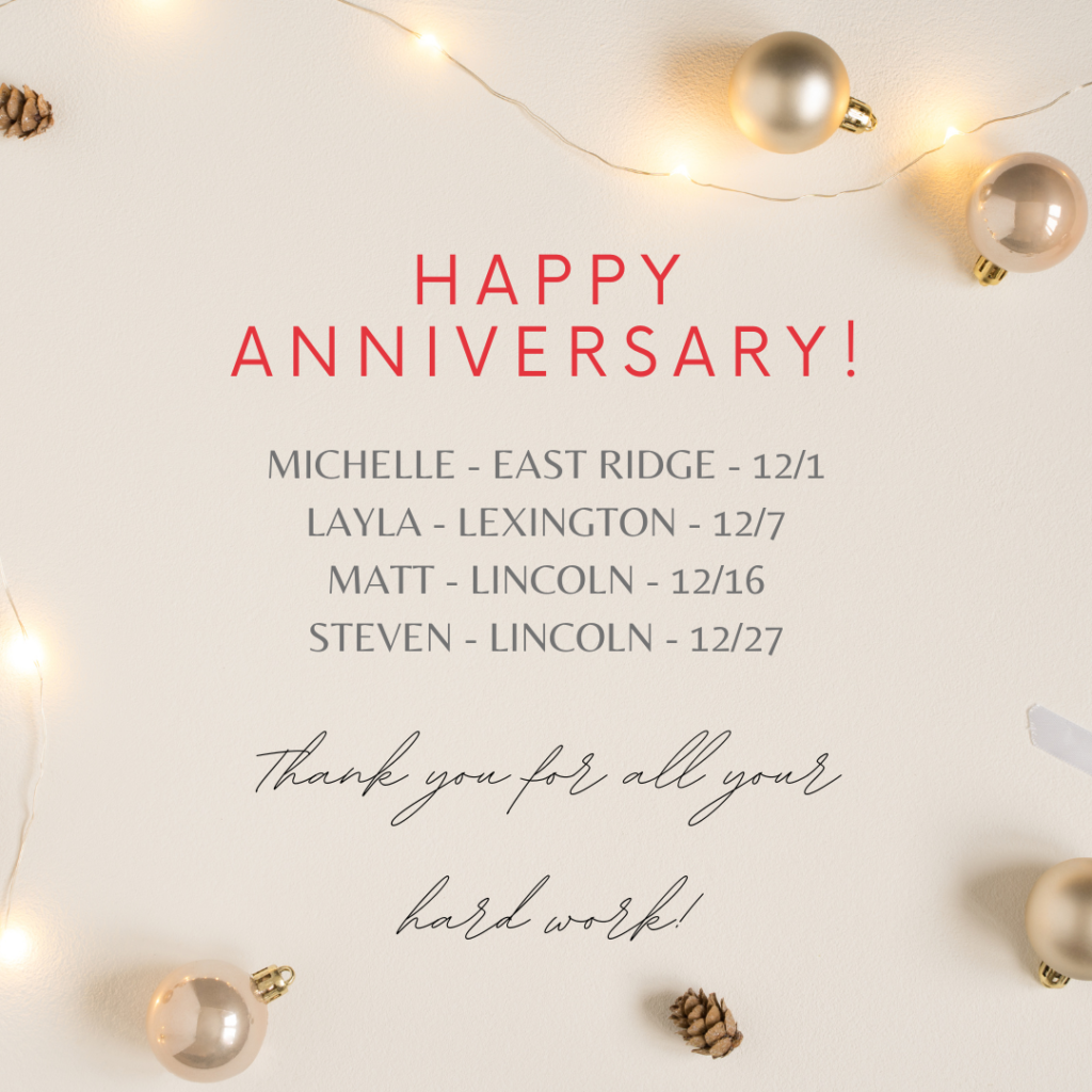 December Anniversaries!